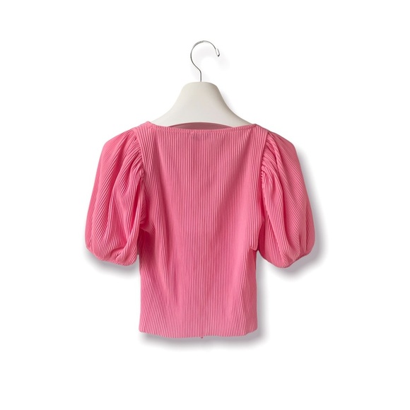 🌸New🌸 Zara Short Sleeve Crop Top Size Large & Medium Pink NWT - Picture 3 of 7